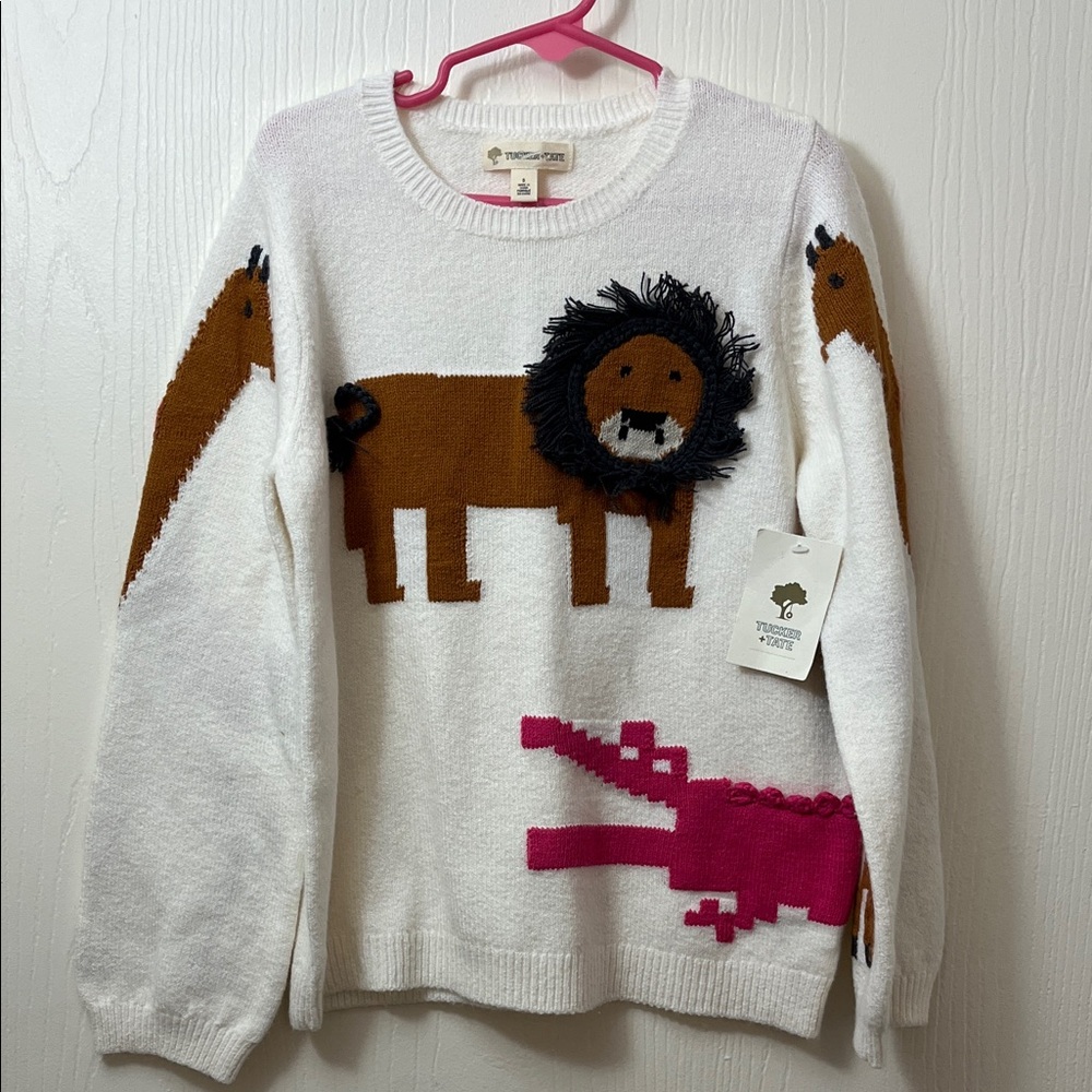 Tucker + Tate White Sweater with Animal Designs